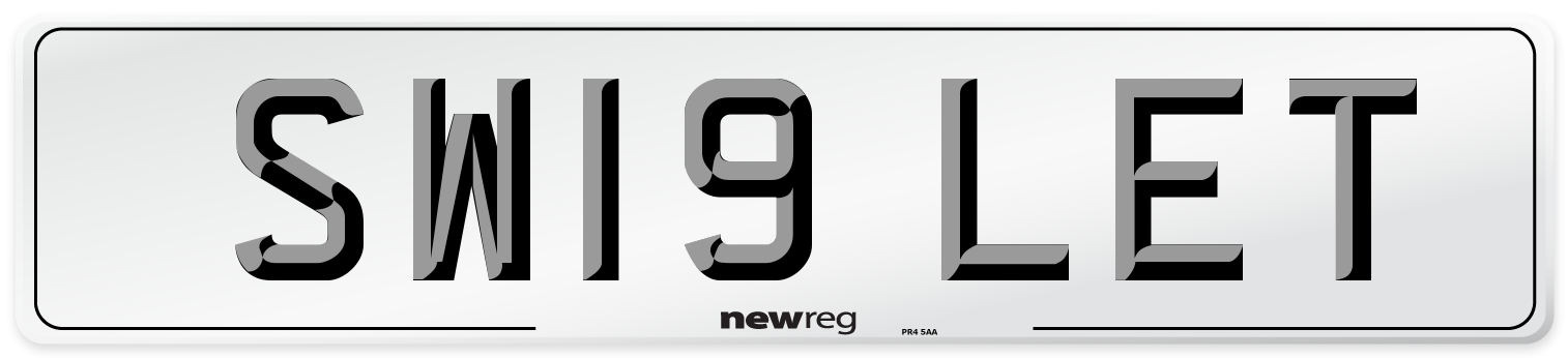 SW19 LET Number Plate from New Reg